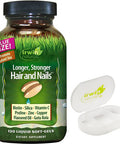 Irwin Naturals Longer, Stronger Hair And Nails - Promotes Vibrant Shine Texture & Strength - 120 Liquid Softgels Pill Case
