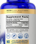 Carlyle Vitamin B6 100Mg | 250 Tablets | Vegetarian, Non-Gmo, Gluten Free
