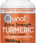 Turmeric Curcumin Capsules Qunol 1500mg Extra Strength Supplement Patented HydroSoluble Technology Alternative to Turmeric Curcumin with Black Pepper 90 Veggie Capsules