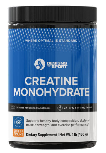 Designs for Sport Micronized Creatine Monohydrate Unflavored Powder - NSF Certified for Sport 90 Servings Supports Muscle Recovery Brain Health Pre and Post Workout Strength