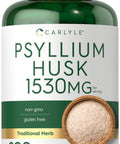 Carlyle Psyllium Husk Capsules 1530Mg | 200 Count | High Potency Fiber Supplement | Non-Gmo, Gluten Free