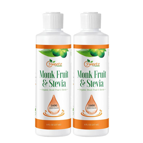 Monk Fruit & Stevia Liquid Sweetener Drops - Natural Sweeteners & Sugar Alternatives - Delicious Blend with No Bitter Aftertaste - Concentrated Sweetener Liquid Drops Extract ÃƒÂ¢Ã¢â€šÂ¬Ã¢â‚¬Å“ 16 FL OZ (3200 Servings)