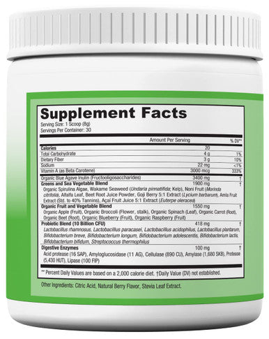 Greens Powder Doctor Recommended Complete Natural Whole Super Food Nutritional Supplement Greens Drink w/Organic Fruits Vegetables Pack of 3