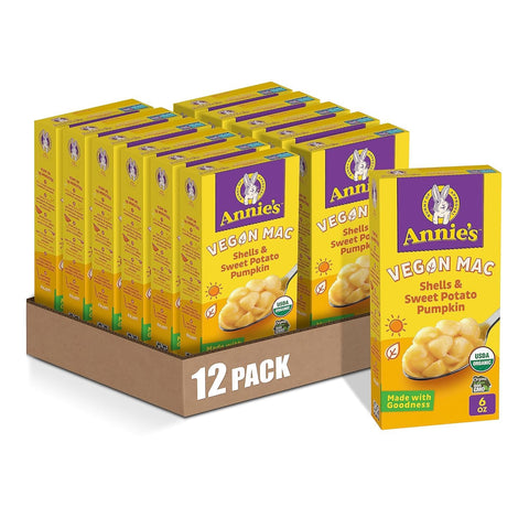 Annie's Organic Vegan Mac Shells and Sweet Potato Pumpkin, Pasta and Sauce, 6 oz