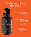 Triple Strength Astaxanthin 12mg with Organic Coconut Oil NonGMO Soy Gluten 60 Mini Softgels 2 Month Supply