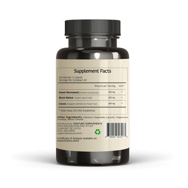 VINATURA Wormwood Black Walnut Clove 60 Capsules