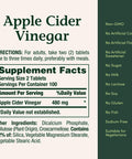 Nature's Bounty Apple Cider Vinegar Pills Vegetarian Supplement Plant Based 480Mg 200 Tablets