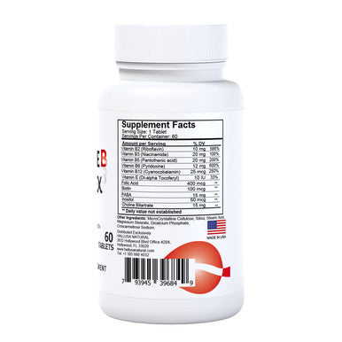Hallusa Natural - Balance Vitamin B Complex - Energy, Brain Cell Function, Vitamin B2, B3, B5, B6, B12-60 Day Supply