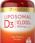 Carlyle Liposomal Vitamin D3 | 10,000 iu | 400 Softgels | Non-GMO and Gluten Free Formula | High Potency Vitamin D Supplement