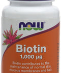 Now Foods Biotin Supplement Capsules, 1,000 mcg, 100-Count