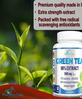 YUMMYVITE Green Tea Extract 98% - 3X Strength, 75% Polyphenol Catechins, 45% Egcg, Super Antioxidant - 60 Capsules