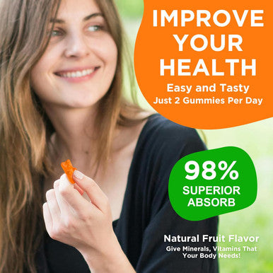 Calcium Magnesium Zinc Supplement With Vitamin D3, Sugar Calcium Gummies For Women Men, High Potency Magnesium Gummies For Bone & Muscle & Immune Health, Orange Flavors - 60 Count