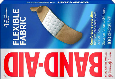 Band-Aid Brand Sterile Flexible Fabric Adhesive Bandages, Comfortable Flexible Protection, Wound Care For Minor Cuts, Pad Designed To Cushion Painful Wounds, One Size, 2 Pack, 100 Ct