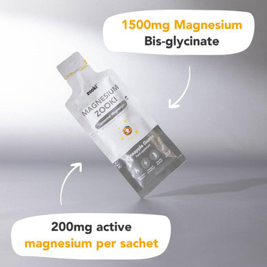 Zooki 1500mg Liposomal Magnesium Bis-Glycinate Liquid Sachets 200mg Elemental Magnesium | 4x Higher Absorption | Sleep Stress Muscle Function Cramps Heart Health (Pineapple Guava flavour 30x15ml)
