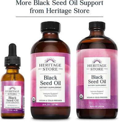 Heritage Store Black Seed Oil 650 Mg, 90 Count