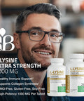 Bronson L-Lysine Extra Strength 1000 Mg Per Tablet High Potency, Immune Support & Supports Collagen Synthesis, Non-Gmo, 100 Vegetarian Tablets