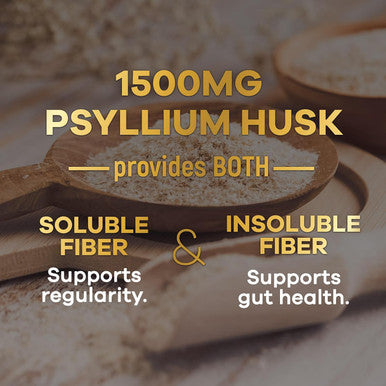 Nature'S Nutrition Psyllium Husk Capsules 1500mg Natural Soluble & Insoluble Fiber Psyllium Husk Powder Fiber Caps Supports Digestion Colon Health & Regularity Non-GMO Vegan Gluten Supplement - 180 Count