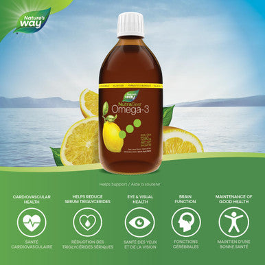Nature's Way NutraSea Omega-3 Supplement with Zesty Lemon Flavour ÃƒÂ¢Ã¢â€šÂ¬Ã¢â‚¬Å“ EPA and DHA Fish Oil ÃƒÂ¢Ã¢â€šÂ¬Ã¢â‚¬Å“ Support Healthy Heart and Brain Function in Kids and Adults ÃƒÂ¢Ã¢â€šÂ¬Ã¢â‚¬Å“ GMO Free, 500 ml Liquid