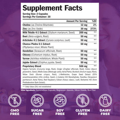 Liver Cleanse Detox & Repair - Milk Thistle Herbal Blend Support Supplement with Artichoke Extract, Turmeric, Ginger, Alfalfa, Beetroot, Dandelion, Chicory Root Choline & Celery Seed and more. 60 Caps