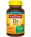 Nature Made Vitamin D3 220 Tablets Vitamin D 2000 Iu (50 Mcg) Helps Support Immune Health Strong Bones And Teeth & Muscle Function 250% Of Daily Value For Vitamin D In One Daily Tablet