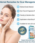 Advanced Scar Cream, Silicone Scar Gel, Treats Old And Scars, Reduces The Appearance Of Scars From, Body, Face, Stretch Marks, Surgical Scar, Keloids, Acne, Burns And More, 1.7 Oz