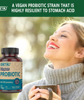 Deva Vegan Probiotic with FOS Prebiotics Supplement - 2 Billion CFU with 100 MG of Prebiotics Per Serving for Men & Women - Non-Dairy Gluten - Naturally Shelf Stable - 90 Capsules
