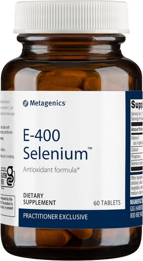 Metagenics E-400 Selenium - Antioxidant & VIT E Support - Non-GMO Gluten- Vegetarian - Contains 50 mcg Selenium 268 mg Vitamin E & 97 mg Calcium - 60 Tablets