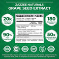 Zazzee Grape Seed Extract Capsules and Advanced Immune Support Tablets