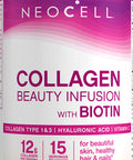 Neocell Collagen Powder With Biotin Vitamin C & Hyaluronic Acid Collagen Type 1 & 3 Beauty Infusion Promotes Beautiful Skin Healthy Hair & Nail Gluten Free Tangerine 11.64 Oz