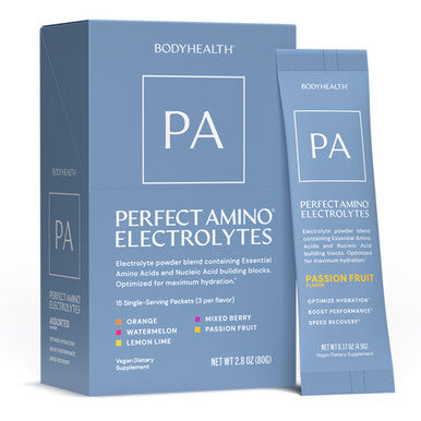 BodyHealth PerfectAmino Electrolyte Drink Mix Variety Pack No Sugar Keto & Fasting Friendly Hydration with Trace Minerals Stick Packs