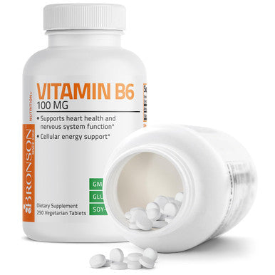 Vitamin B6 100 Mg Premium Vitamin B6 Supplement Promotes Protein Metabolism And Immune Function - 250 Tablets