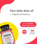 Twinlab Super Enzyme Caps - Constipation Supplement With Digestive Enzymes - 50 Capsules