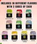 Ceremonie Variety Pack Gourmet Tea Sampler by Tea. A Collection of 10 Different Assorted Single Serve Flavors Set of 2 each Petite Mini Cube Tea Bags.20 total silk cubes (Pack of 20)