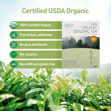 Prince Of Peace 100% Organic Tea Best Value Family Size 200 Tea Bags (Organic Oolong Tea)