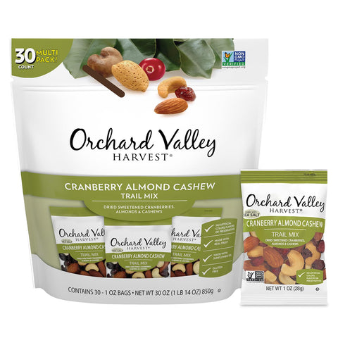 Orchard Valley Harvest Honey Roasted Mixed Nuts, 1 Ounce Bags (Pack of 15), Almonds, Peanuts, Pecans, and Cashews, Gluten Free, Non-GMO, No Artificial Ingredients