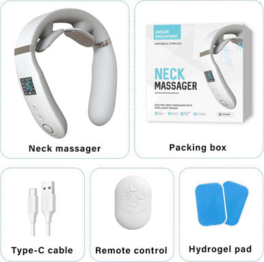 Intelligent Neck Massager For Pain Relief Deep Tissue, Electric Pulse Neck Massager With Heat,Portable Deep Tissue Neck Massager For Women Men Gifts