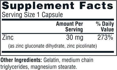 Twinlab Zinc Caps - Immune Support, Metabolism, Skin Care, 100 Capsules