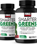 Force Factor Smarter Greens Tablets, 2-Pack, Greens Supplement with 25+ Superfoods and Antioxidants to Improve Digestion, Reduce , Strengthen Immunity, and Support Metabolism, 180 Tablets