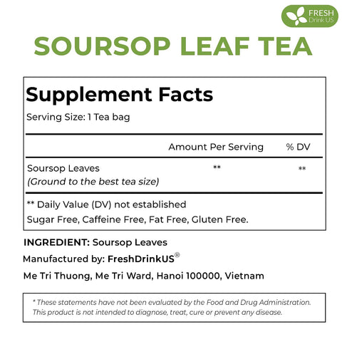 FreshDrinkUS, Premium 50 Mulberry Leaf Tea Bags, 100% Natural & Pure from Mulberry Leaves. Herbal Tea. Made with Natural Material Tea Bags. No Sugar, No Caffeine, No Gluten, Vegan.