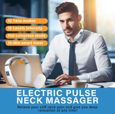 Intelligent Neck Massager For Pain Relief Deep Tissue, Electric Pulse Neck Massager With Heat,Portable Deep Tissue Neck Massager For Women Men Gifts