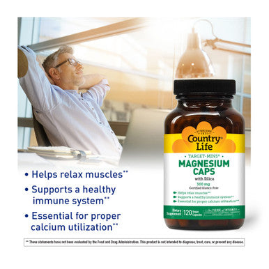 Country Life Target-Mins Magnesium With Silica 300 Mg 120 Vegetarian Capsules
