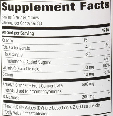 Nature'S Way Nature'S Way Cranrx Gummy Urinary Health Bioactive Cranberry + D-Manonse + Vitamin C, 60 Gummies, 60 Count (Pack Of 12)