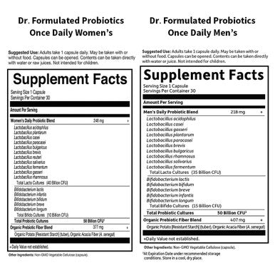 Garden of Life Probiotic Bundle: Dr. Formulated Once Daily Women S & Men'S Probiotics 50 Billion Cfu Shelf Stable Non-Gmo Probiotic For Men & Women With Prebiotic Fiber 30 Capsules Each