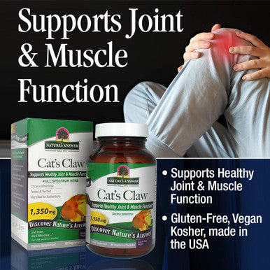 Nature'S Answer Cat's Claw Inner Bark 1350mg 90-Capsules | Full Spectrum Herb | Supports Joint & Muscle Function | Gluten- Vegan/Vegetarian & Kosher | Single Count