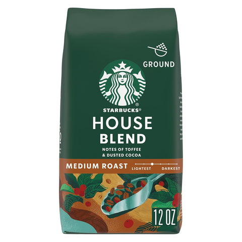 Starbucks Ground Coffee, Medium Roast Coffee, House Blend, 100% Arabica, 1 bag (18 oz)