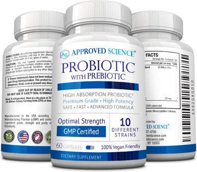 Approved ScienceProbiotics with Prebiotics 10Strand Vegan Probiotic 3 Bottles