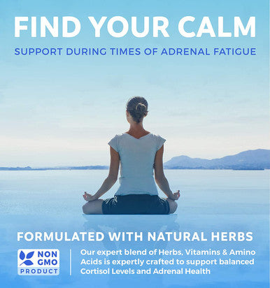 Adrenal Support Cortisol Manager NonGMO Powerful Adrenal Health with LTyrosine Ashwagandha Maintain Balanced Cortisol Levels Stress Relief Fatigue Supplement 60 Capsules