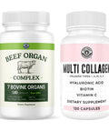 Left Coast Performance Beef Organ Complex Capsules180 Count + Multi Collagen Capsule 120 Count