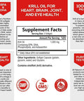 Antarctic Krill Oil 1000mg Extra Strength with Omega-3s, EPA, DHA, Astaxanthin & Phospholipids - Omega 3 Fatty Acids Supplement for Supporting Brain, Heart & Joints, Non-GMO - 60 Softgels