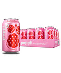 Poppi Sparkling Prebiotic Soda Beverage with Apple Cider Vinegar Seltzer Water and Fruit Juice Raspberry Rose Flavor 12 oz Pack of 12